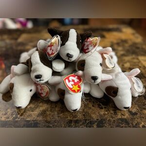 🐶 TY Beanie Babies Dog Lot – Butch 1998 & Bruno 1997 – Set of 6 Plush Collect